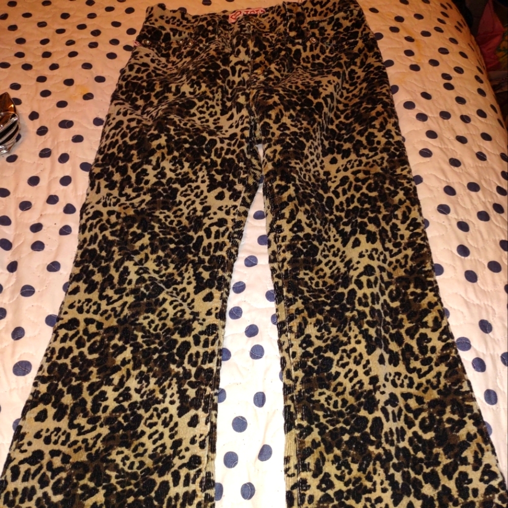 GIRL'S SZ 12 CHEETAH PRINT CORDUROY PANTS!